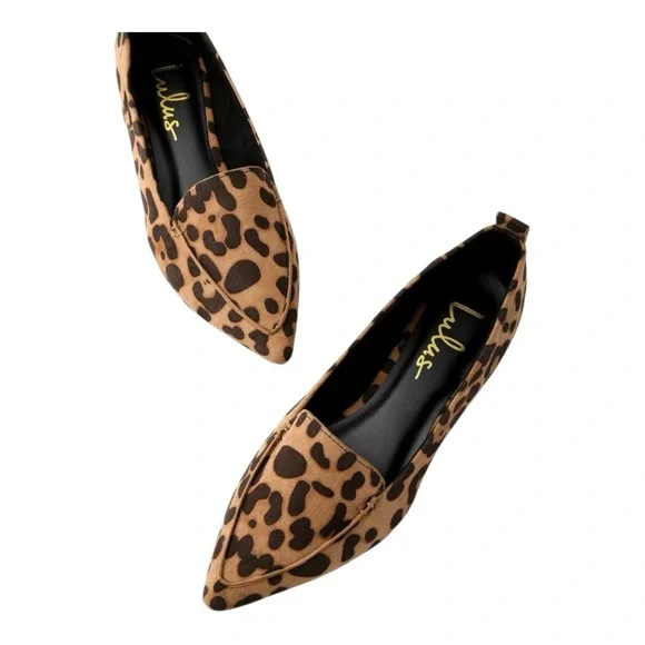 NIB Lulus Emmy Leopard Suede Pointed Loafers Sz 6 - Picture 2 of 12